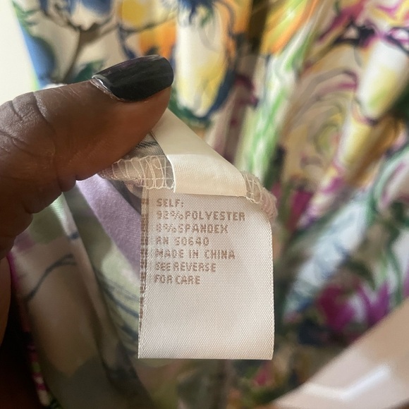 Jonathan Martin Floral Maxi Dress Sleeveless V-Neck Smocked Waist Summer Sz. 12 - Picture 4 of 6